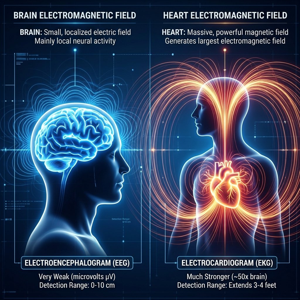 Brain and Heart Electromagnetic Fields Comparison